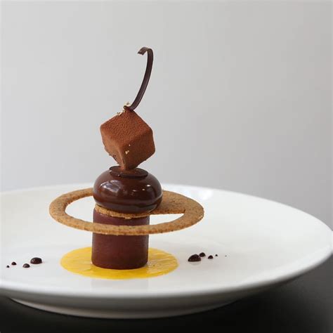 Valrhona C3 Celeste Plated Dessert By Pastry Chef Damien Gendron