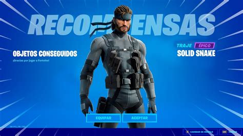 COMO DESBLOQUEAR LA SKIN DE SOLID SNAKE EN FORTNITE YouTube