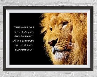 Most Popular Lion Theme Quote Posters Power Strength Brave Etsy