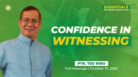 Confidence In Witnessing Pastor Ted Ribo Youtube