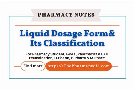 Liquid Dosage Form & Its Classification | Pharmaceutics | The Pharmapedia