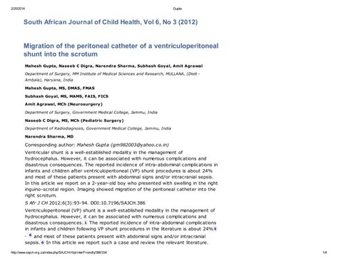 PDF Migration Of The Peritoneal Catheter Of Ventriculoperitoneal