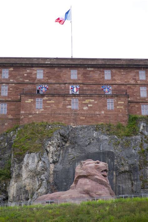 Lion statue in Belfort stock photo. Image of rock, statue - 232326218