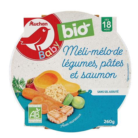 Auchan Baby Bio Assiette M Li M Lo L Gumes P Tes Et Saumon D S Mois