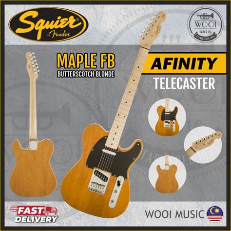 Squier Affinity Series Telecaster Electric Guitar With Maple Fingerboard Butterscotch Blonde