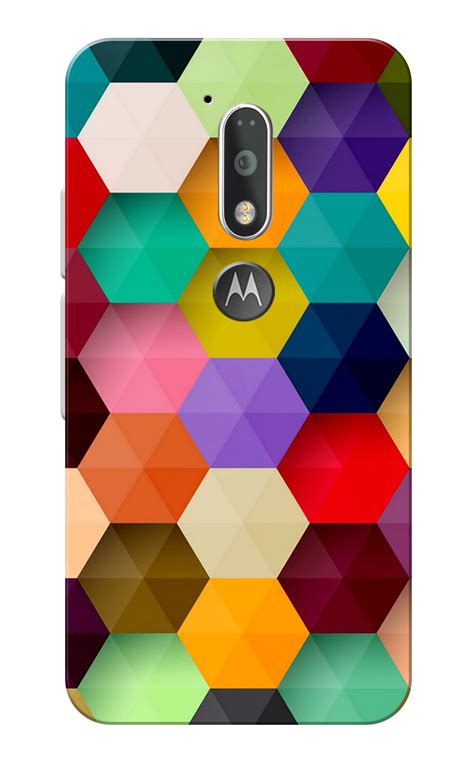 Buy Moto G4 Plus Moto G4 Case Multi Hexagon Design Slim Fit Hard Case