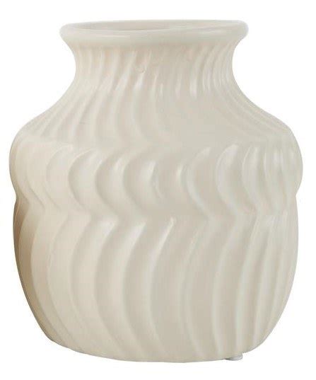 6 Cream Ceramic Wave Vase Wilford Lee Home Accents