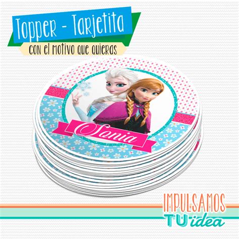 Tarjeta Souvenir Cumple Frozen Ana Y Elsa Imprimible