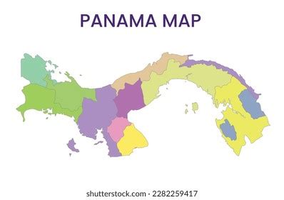 High Detailed Map Panama Outline Map Stock Vector Royalty Free