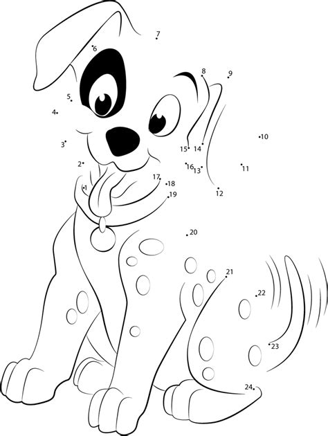 Dalmatian Puppies Dot To Dot Printable Worksheet Connect The Dots