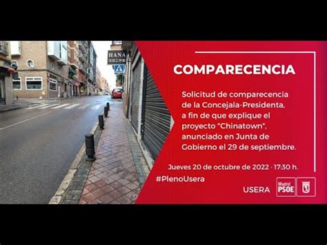 Pleno Usera Octubre Comparecencia De La Concejala Presidenta De