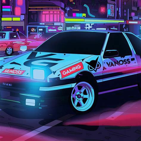 1024x1024 Cyberpunk Car Neon City Run 4k 1024x1024 Resolution HD 4k ...