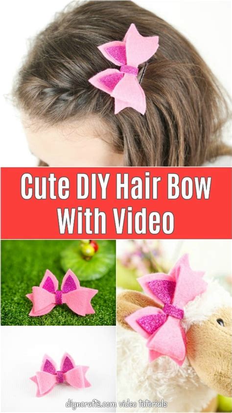 Cute Diy No Sew Felt Hair Bow With Video Diy And Crafts