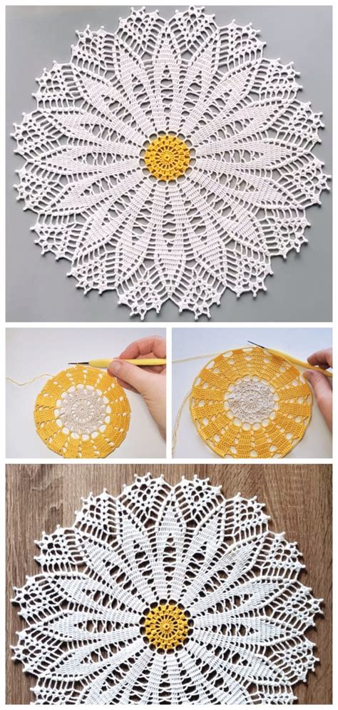 How To Crochet Daisy Doily - Free Crochet Pattern