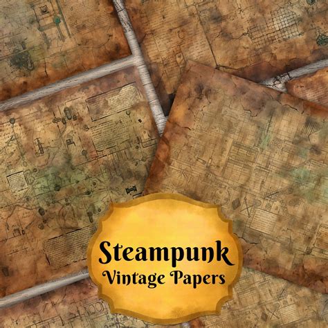 Steampunk Industrial Junk Journal Pages Steampunk Double Pages