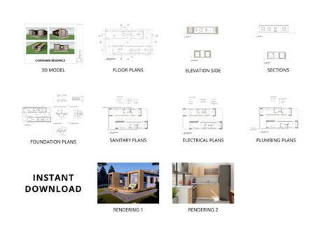 Haven Container Home Plans - Full Set Architectural Plans - 1248SF ...