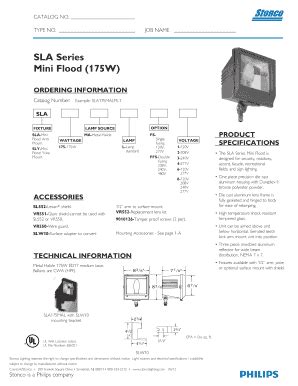 Fillable Online Lightingproducts Philips Sla Series Mini Flood W