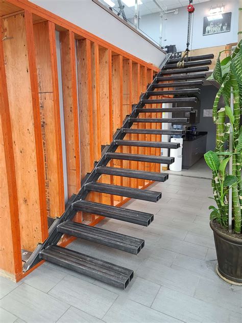 Structural Steel Framed Wooden Floating Stairs