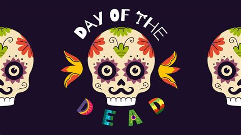 Mexican Day Of The Dead Party Horizontal Poster Dia De Los Muertos