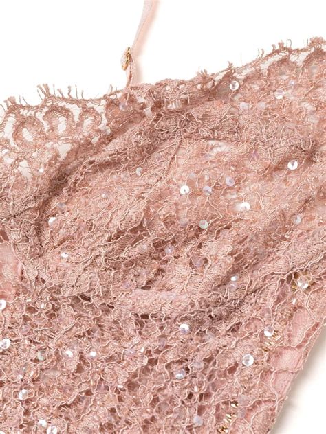 Kiki De Montparnasse Beaded Lace Longline Bra Pink Farfetch