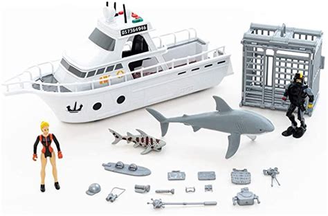 Shark Week Discovery Rescue Boat Adventure Toy Playset Action Figure