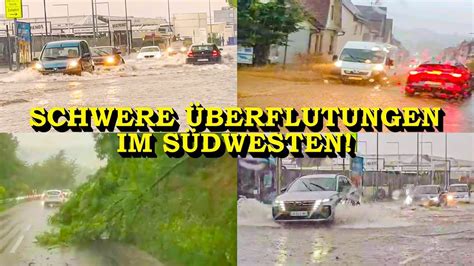 SCHWERE UNWETTER SORGEN FÜR ÜBERSCHWEMMUNGEN HOCHWASSER ERDRUTSCH