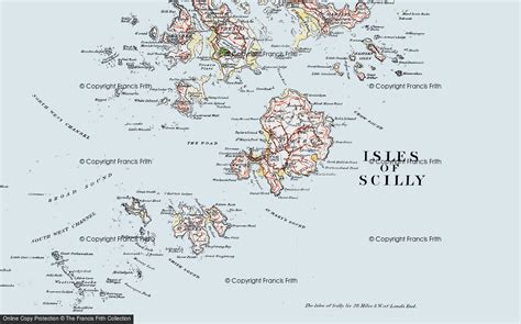 Historic Ordnance Survey Map of Hugh Town, 1919