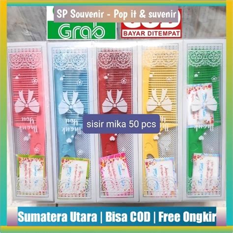 Jual Souvenir Sisir Lubang Mini Kemasan Mika Isi Pcs Free Kartu