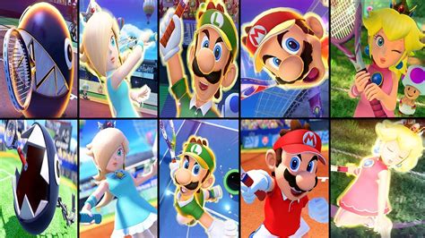 Mario Tennis Aces All Characters Special Moves Enter Intro Youtube