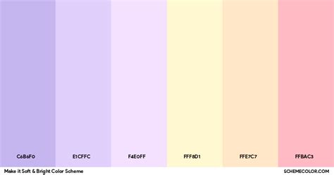 Make it Soft & Bright Color Scheme - Palettes - SchemeColor.com