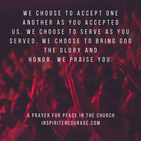 A Prayer for Peace in Churches — InspiritEncourage