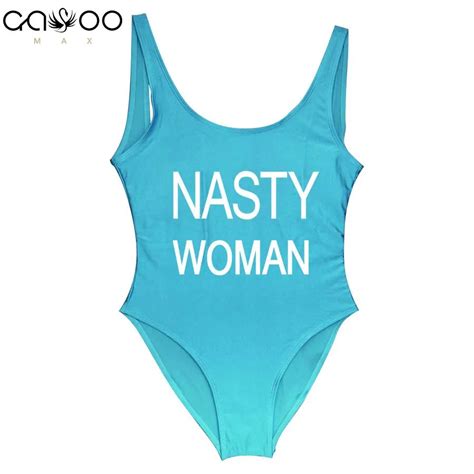 Nasty Woman Funny Letter On The Clothing 2018 Swimwear One Piece