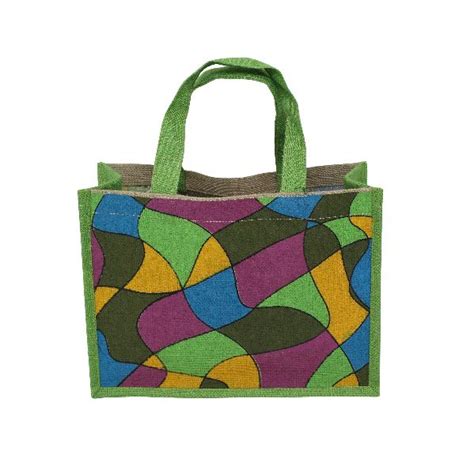 Pp Laminated Dyed Jute Bag With Multicolor Print At Rs Piece In