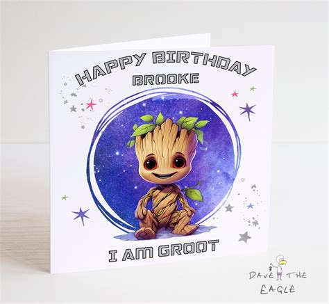 Superhero Birthday Card Space Galaxy I Am Groot Etsy