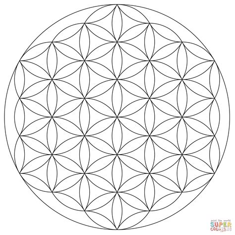 Flower of Life Mandala coloring page | Free Printable Coloring Pages