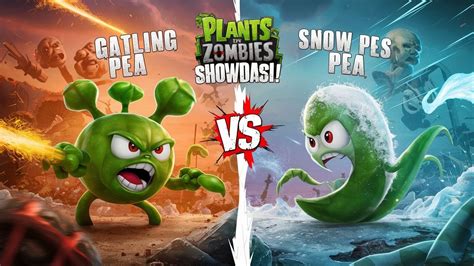 Plants Vs Zombies Gatling Pea Vs Snow Pea Vs Gargantuar Vs Zombies