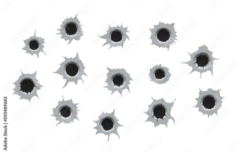 Bullet Holes In Metal