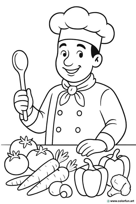 Desenho De Cozinheiro Para Colorir