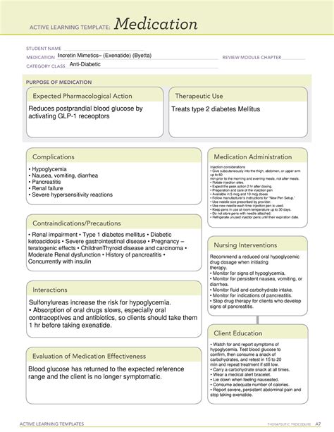 ATI Incretin Mimetics– exenatide (Byetta) Med Sheet - ####### ACTIVE ...