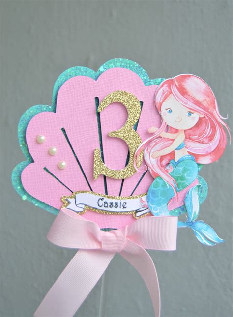 Mermaid Birthday Cake Topper Mermaid Party Decorations Etsy