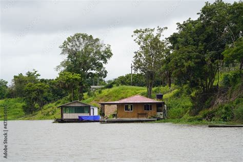 Floating house in the Amazon, Brazil Stock Photo | Adobe Stock