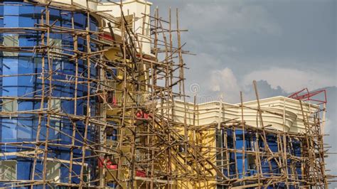 Wooden Scaffolding Is Also Used In The Construction Of Tall Buildings