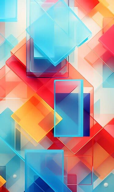 Premium Ai Image Bright Colored Geometric Shapes Generate Ai