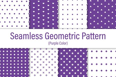 Purple And White Seamless Pattern Set Graphic By Cutepik Creative Fabrica