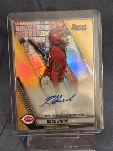 2019 Bowmans Best Rece Hinds RC Rookie On Card Auto Gold Refractor 50