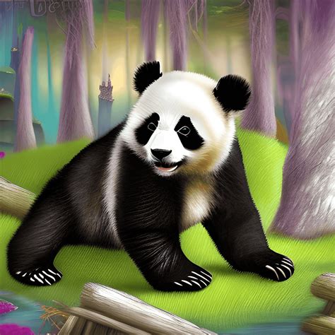 Baby Panda Fantasy Afbeelding Creative Fabrica