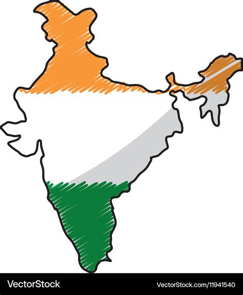 India map silhouette Royalty Free Vector Image