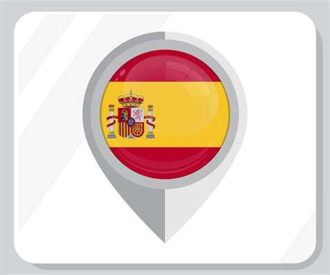 Premium Vector | Spain glossy pin location flag icon