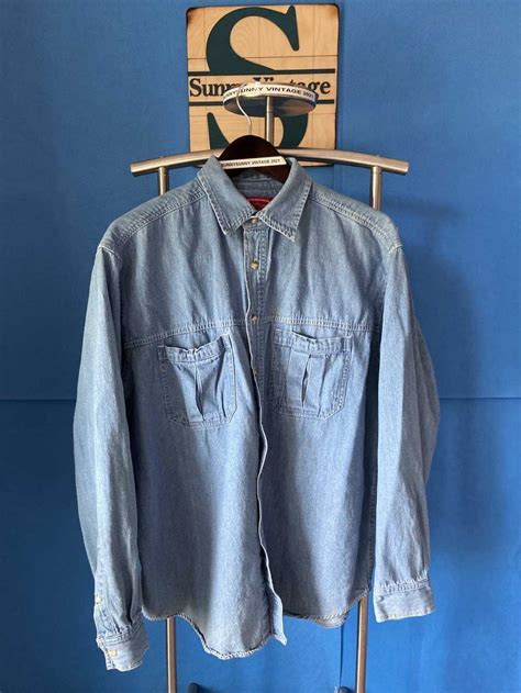 Marlboro × Vintage Vintage Marlboro Denim Shirt Butto Gem