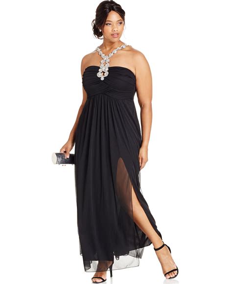 Trixxi Plus Size Halter Beaded Gown Dresses Plus Sizes Macys Plus Size Dresses Gowns